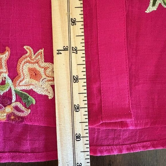 Figueroa & Flower Pink Magenta Floral Embroidered Button Down Top Size XL - Picture 7 of 7